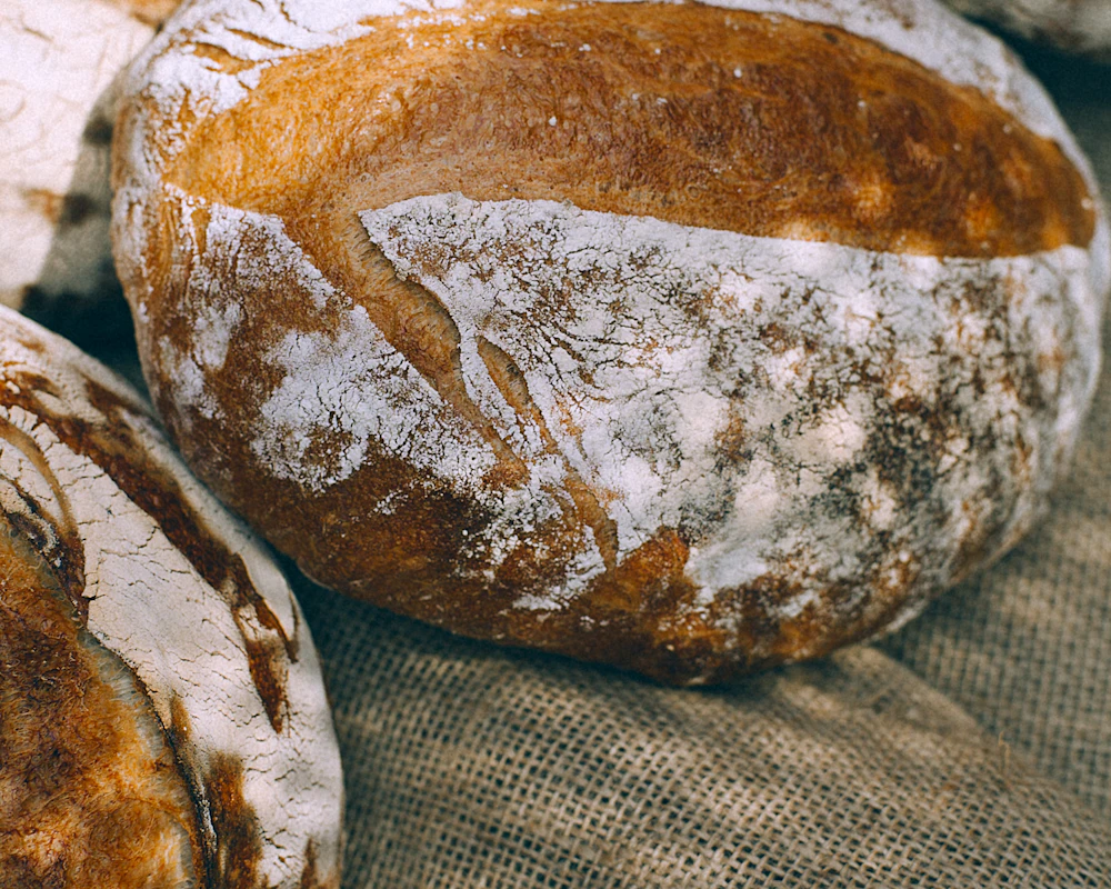 Bread on a jute cloth