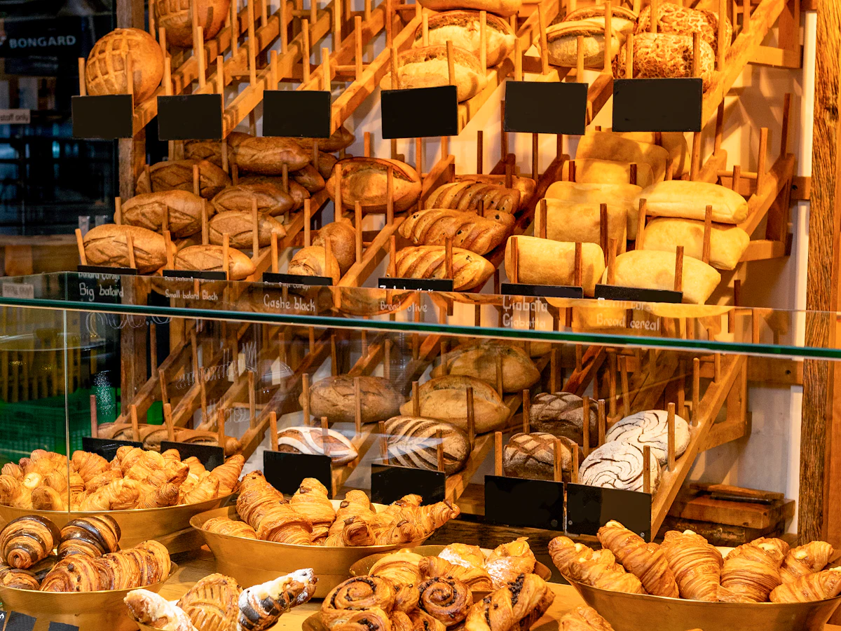 Bread on the bakery counter